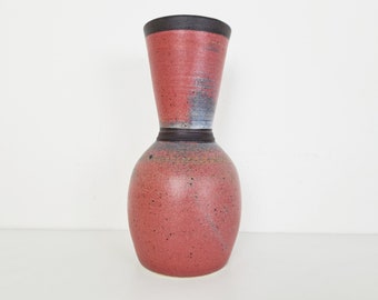 Vintage Pink Stoneware Vase, Dutch Pottery, 1970s