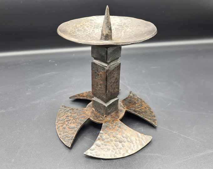 Featured listing image: Brutalist Wrought Iron candle holder