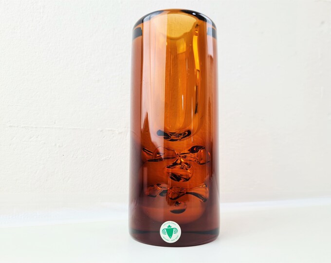 Featured listing image: Jan Beranek Amber cylindrical Glass vase