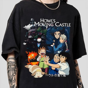 T-shirt vintage Le Château ambulant, T-shirt personnage de la maison de Howl, T-shirt Ghibli, Hayao Miyazaki, cadeau Studio Ghibli, cadeaux Anime