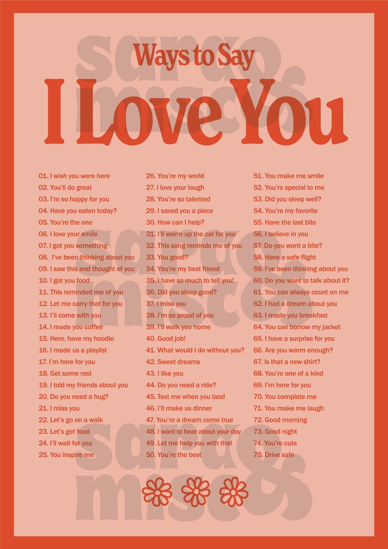 I Love You Wall Print, Digital Download Print, Retro Wall Decor, Large Printable Art, Downloadable Prints image 4