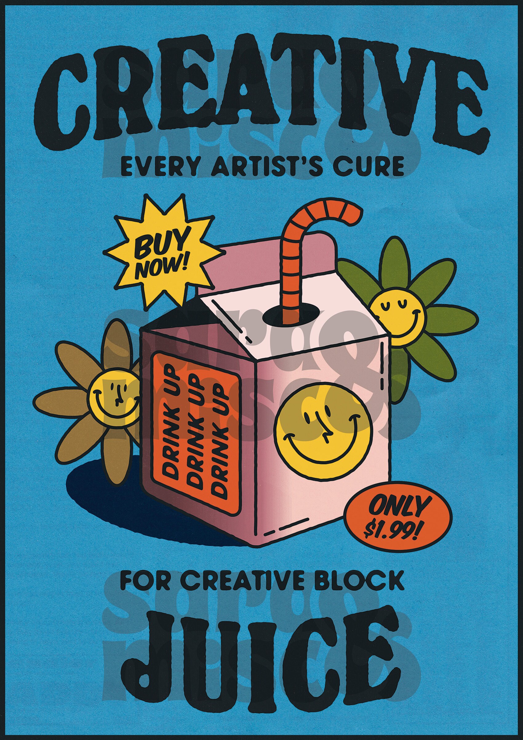 Creative Juice Wall Print Digital Download Print Retro Wall Etsy