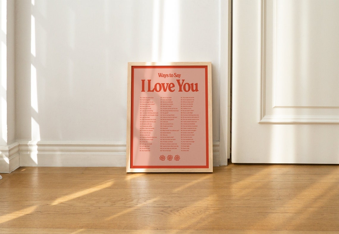 I Love You Wall Print Digital Download Print Retro Wall Etsy Canada