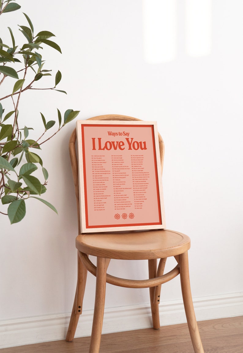 I Love You Wall Print, Digital Download Print, Retro Wall Decor, Large Printable Art, Downloadable Prints image 3