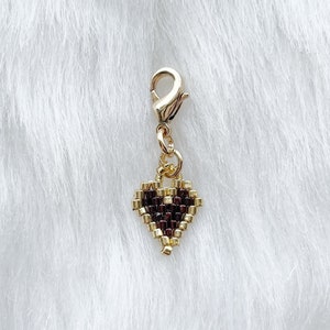 Limited Tiny Woven Heart Planner Charm, Zipper Charm, Zipper Pull, Purse Charm, Stitch Marker, Planner, Accessories