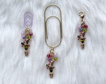Succulent Clippie YOUR CHOICE of ONE Planner Charm, Zipper Charm, Zipper Pull, Purse Charm, Stitch Marker, Accessories
