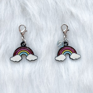 Limited Black Rainbow YOUR CHOICE of ONE Planner Charm, Zipper Charm, Zipper Pull, Purse Charm, Stitch Marker