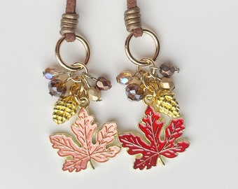 Fall Foliage Travelers Notebook Bookmark, Planner Charm, Planner Accessory, Travelers Notebook, Charm, Bookmark, Autumn, Pinecone, Leaves