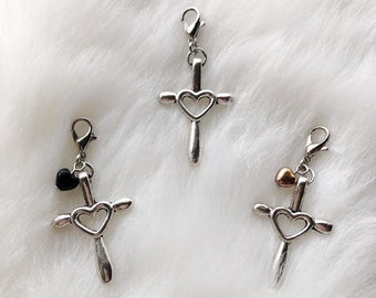 Cross Clippie YOUR CHOICE of ONE Planner Charm, Zipper Charm, Zipper Pull, Purse Charm, Stitch Marker, Planner, Accessories,