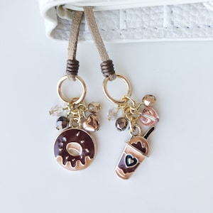 Morning Macchiato Travelers Notebook Bookmark, Planner, Bookmark, Charms, Planner Accessories, Coffee, Donut