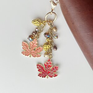 Fall Foliage Spine Charm, Planner Charm, Planner Accessory, Travelers Notebook, Charm, Bookmark, Autumn, Fall, Leaves, PineconeBag Charm