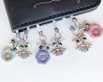 RETIRING***Bee Charmer in Silver Travelers Notebook Bookmark, Planner Charms, Planner Accessories, Traveler Notebook Charm, TN, Bee