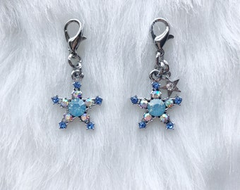 Blue Star Clippie VOTRE CHOIX de ONE Planner Charm, Zipper Charm, Zipper Pull, Purse Charm, Stitch Marker