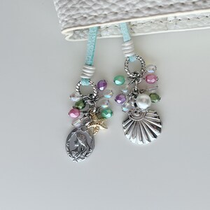 シーサイレン ノートブック ブックマーク、プランナー、アクセサリー、トラベラーズノート、チャーム、シルバー、海、ビーチ、夏、シェル、マーメイド、パール、ヒトデ