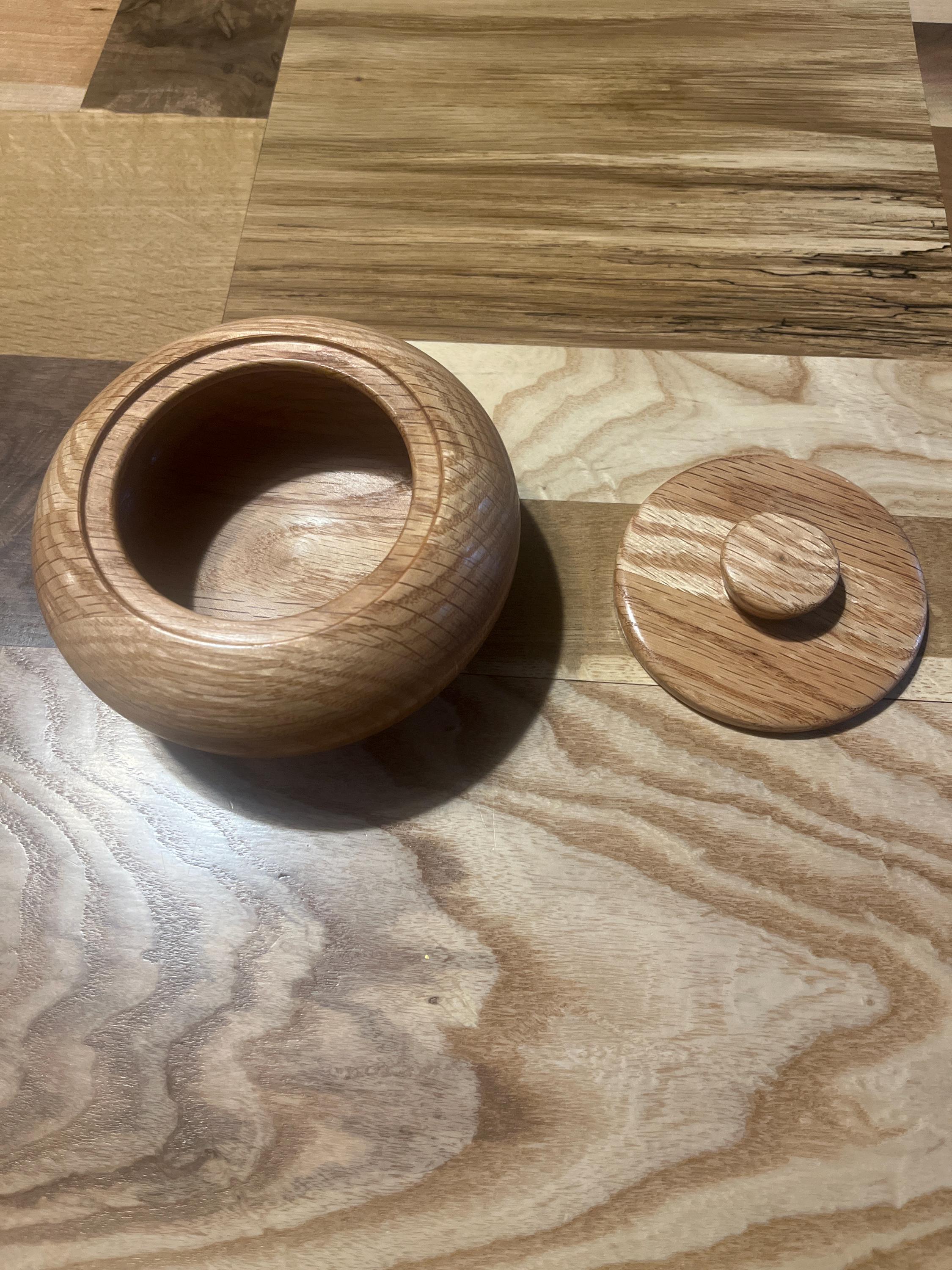 Red Oak Hollow Form Container With Lid - Etsy