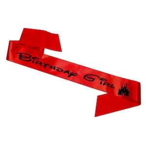 Personalised Adults Birthday Sashes With Disney Character Images - Add any name age name message Etc - Multiple Colour Choices