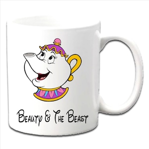 Tazze stampate personalizzate MRS POTTS ~ La Bella e la Bestia ~ Qualsiasi nome, età, messaggio ecc.