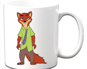 Personalised NICK WILDE ~ Zootopia White Mugs ~ Any Name Message Age Etc