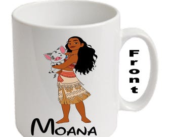 Personalised Moana & Pua ~ MOANA Printed Mugs  ~ Any Name Age Message