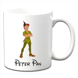 Personalised PETER PAN Printed Mugs ~ Any Name Age Message