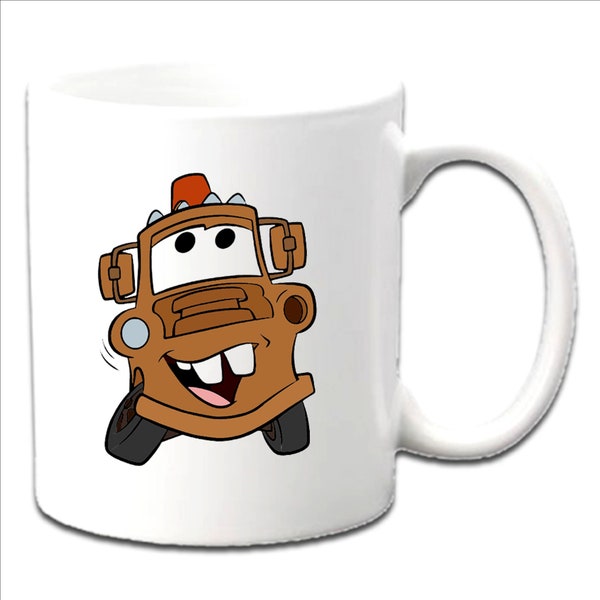 Personalised "MATER ~ CARS" Inspired Printed Mugs ~ Any Name Age Message