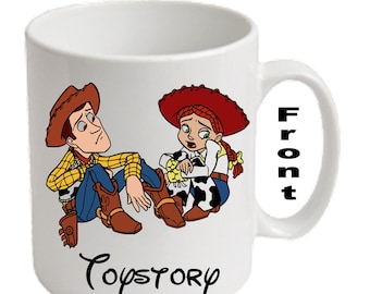 Gepersonaliseerde Jess & Woody ~ TOY STORY-bedrukte mokken ~ Elke naam, leeftijd, gelegenheid, enz.