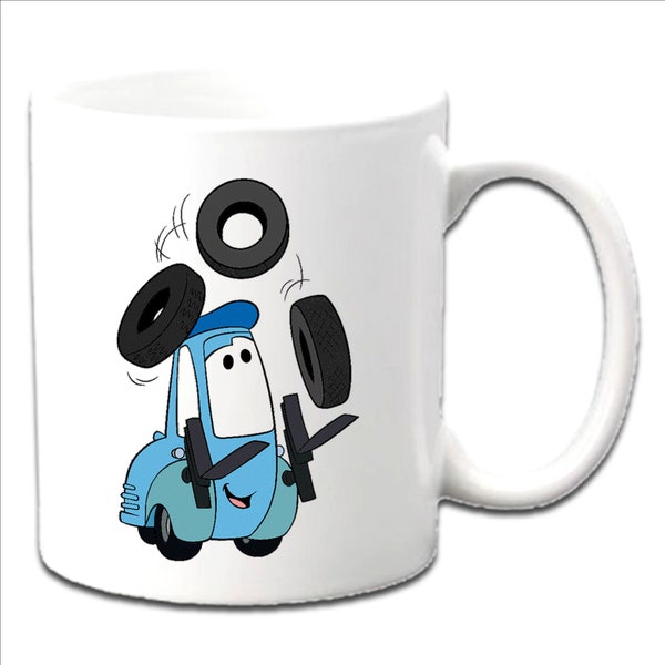 Personalised "GUIDO ~ CARS" Inspired Printed Mugs ~ Any Name Age Message