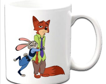 Personalised NICK WILDE And JUDY ~ Zootopia White Mugs ~ Any Name Message Age Etc