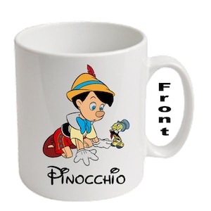 Personalised Pinocchio & Jiminy Cricket ~ PINOCCHIO Printed Mugs ~ Any Name Age Message
