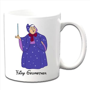 Marraine fée personnalisée ~ Mugs imprimés Cendrillon ~ Message de n'importe quel âge