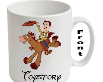Personalised Woody & Bullseye ~ TOY STORY Printed Mugs ~ Any Name Age Relation Occasion etc