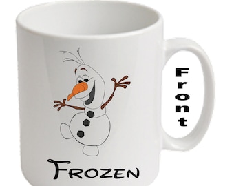 Tazas personalizadas de Olaf ~ FROZEN con impresión ~ Cualquier nombre, edad y mensaje