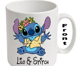 Personalised Stitch In Shirt ~ LILO & STITCH Printed Mugs ~ Any Name Age Message