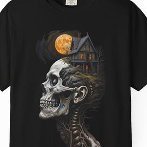 Gothic Skeleton Unisex T-Shirt - Halloween, Spooky, Casual Wear, Graphic Tee, Unique Gift, CREEPY HALLOWEEN