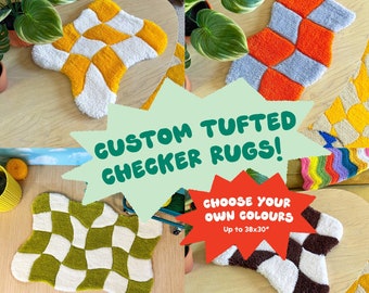 Custom Checkered Tufted Rug