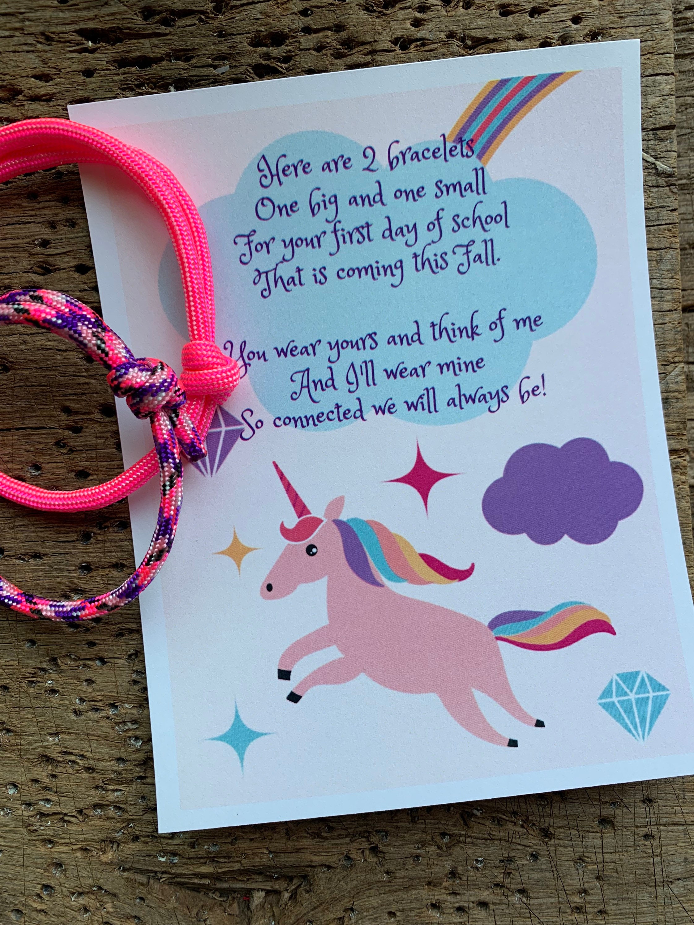 Unicorn First Day of School Bracelets - Back To School Bracelets - Se…
