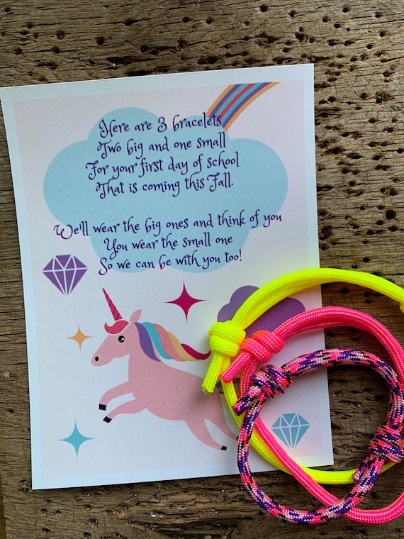 Bracelets Mère-Fille Rentrée Des Classes - Ensemble De 3 Bracelets Fleuris Réglables | Cadeau Symbolique Pour Premier Jour D'École