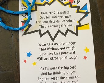 First Day of School Bracelets - Back To School Bracelets - Separation Anxiety Bracelets - One Parent One Child