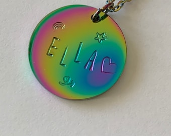 Personalized Iridescent Necklace