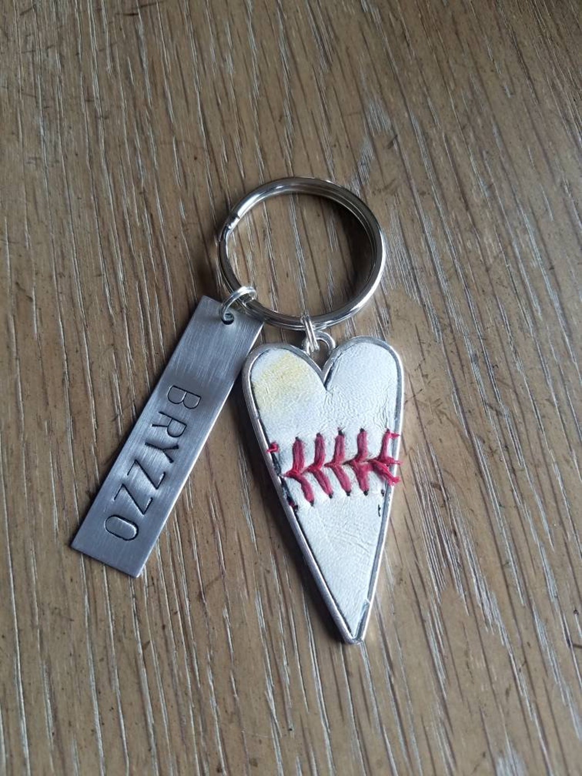 Bryzzo Baseball Keychain Heart Keychain Personalized Etsy