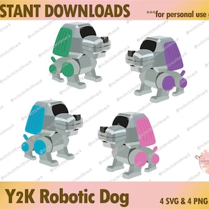 Y2K robothond - PooChi | SVG-png-bestand | Directe download ***UITSLUITEND voor persoonlijk gebruik***