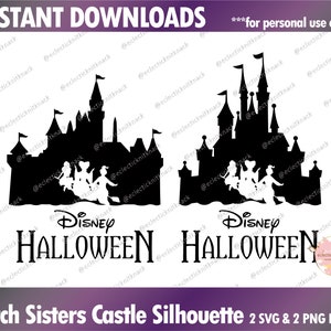 Witch Sisters Castle Silhouette | PNG & SVG | Instant Download ***Personal use ONLY***