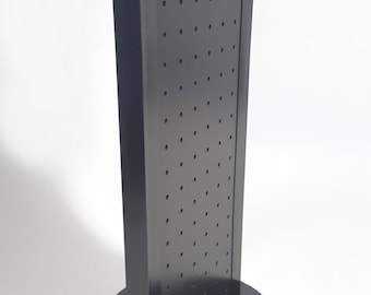 All Black 2-sided Revolving Pegboard Countertop Display, (19 x 8.5 Inches)