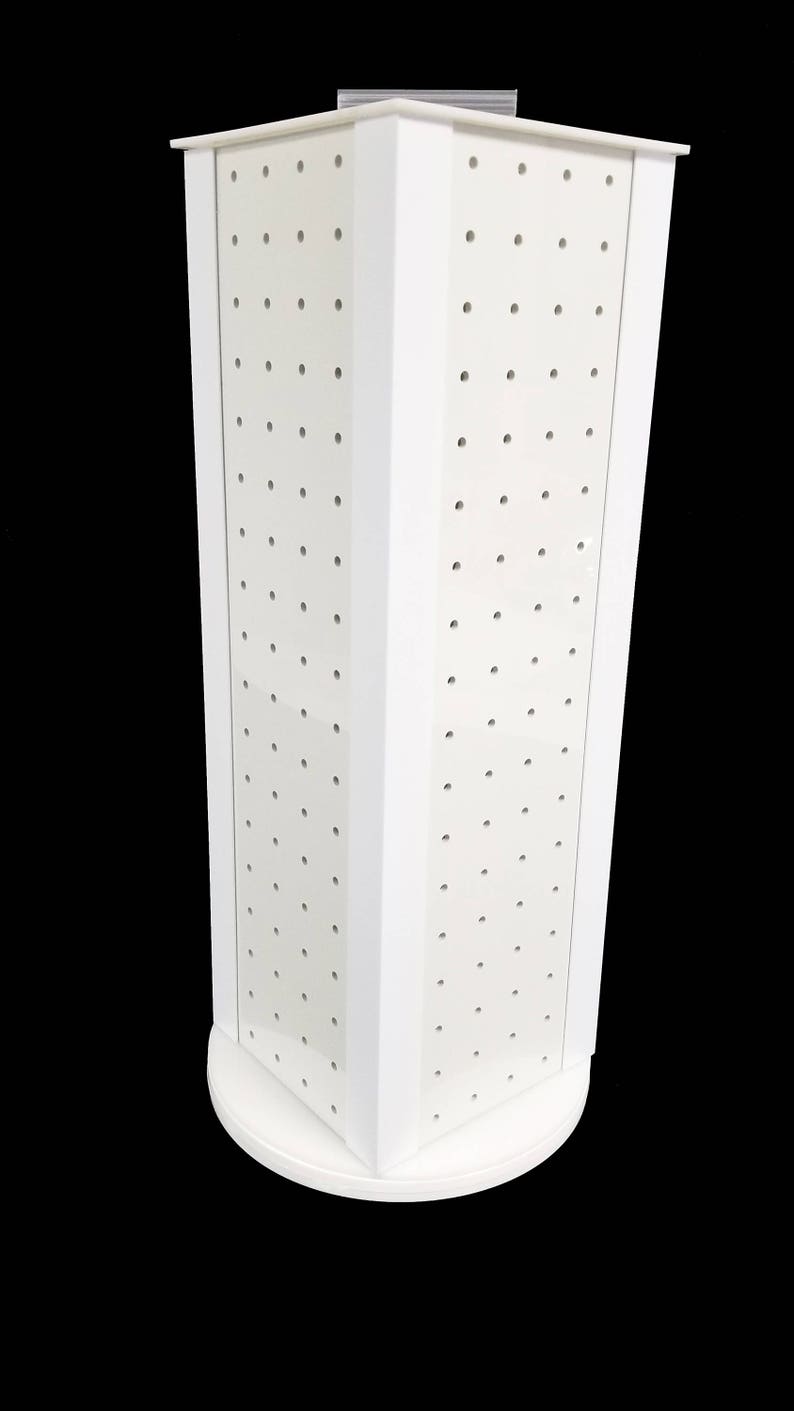 All White 4sided Revolving Pegboard Countertop Display 19 x Etsy
