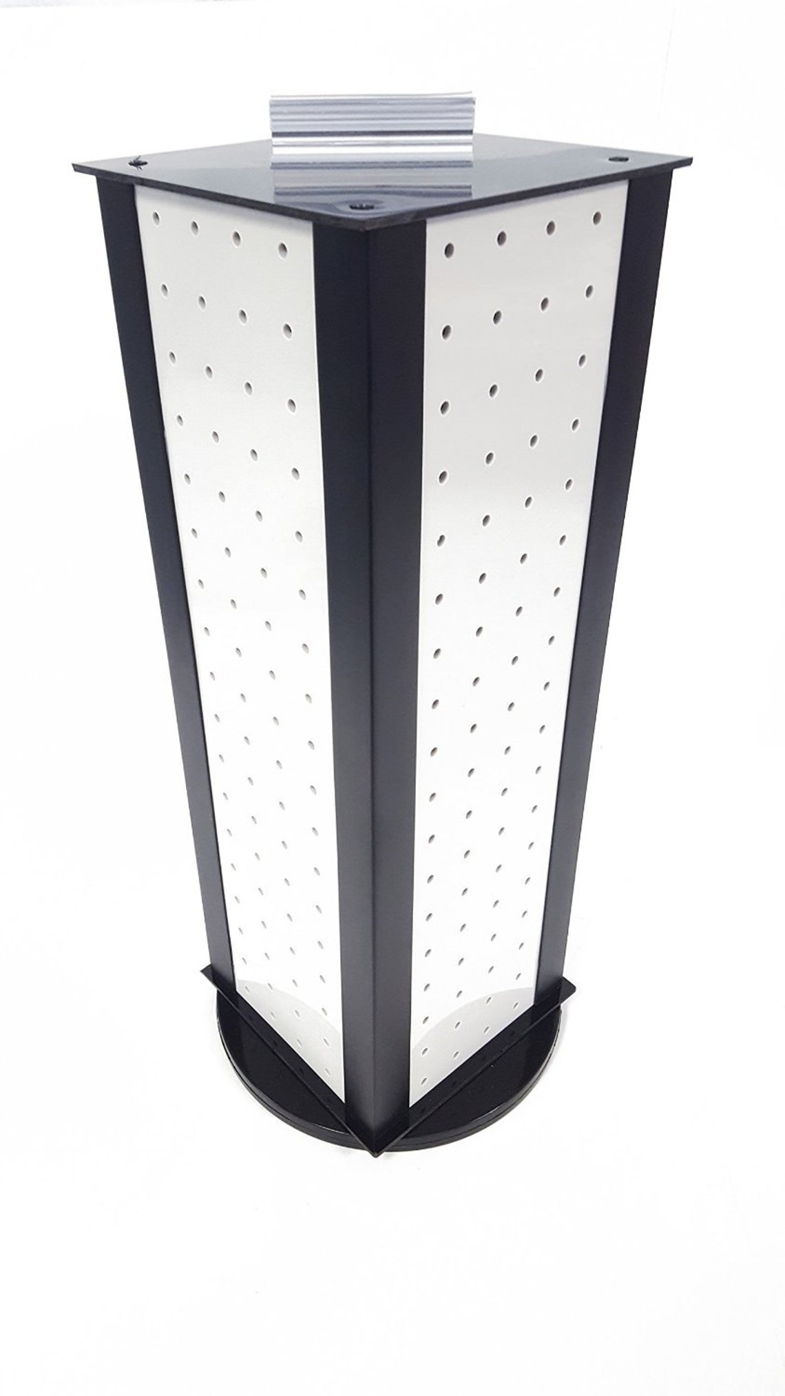 4sided Revolving Pegboard Countertop Display White and Black Etsy