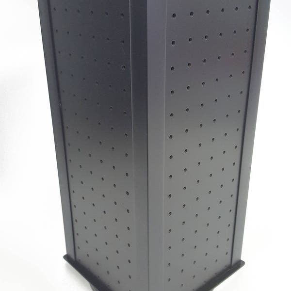 All Black 4-sided Revolving Pegboard Countertop Display, (19 x 8.5 Inches)