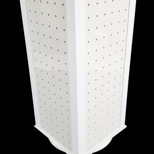 All White 4-sided Revolving Pegboard Countertop Display (19 x 8.5 Inches)