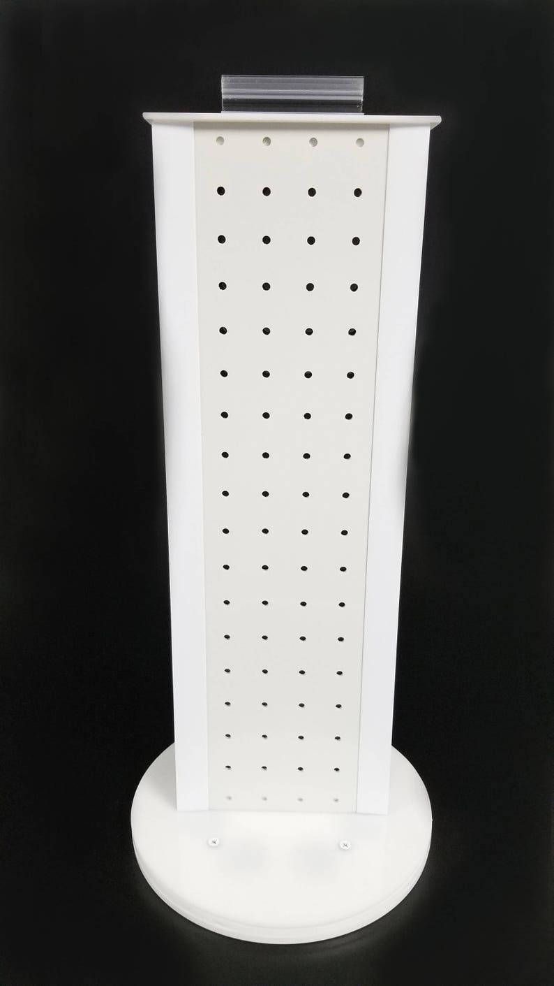 All White 2sided Revolving Pegboard Countertop Display 19 X Etsy