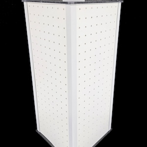 All White 4-sided Revolving Pegboard Countertop Display (23 x 9 1/2 Inches)