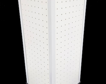 All White 4-sided Revolving Pegboard Countertop Display (23 x 9 1/2 Inches)